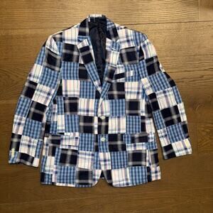 Madras Style Men’s Blazer Made in India 2-button Front Mixed Plaids Size 46